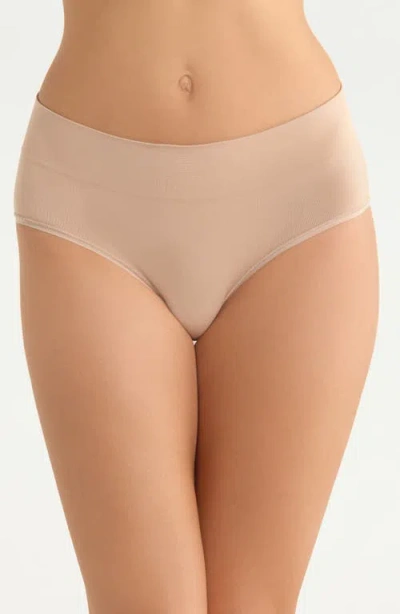 Nordstrom 3-pack Seamless Hipster Briefs In Black- Tan Multi