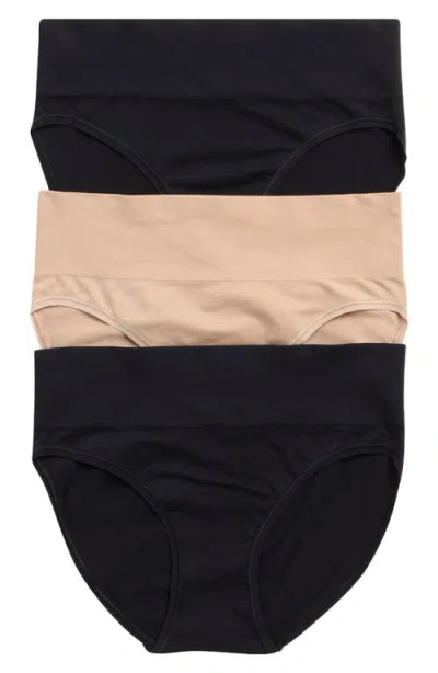 Nordstrom 3-pack Seamless Hipster Briefs In Tan Warm
