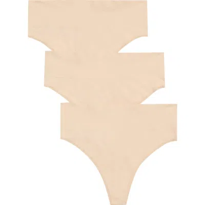 Nordstrom 3-pack Seamless Thongs In Green