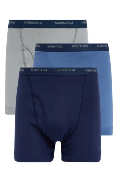 Nordstrom 3-pack Supima® Cotton Boxers In Blue