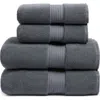 Nordstrom 4-piece Luxury Bath Towel & Hand Towel Set $136 Value In Grey Onyx