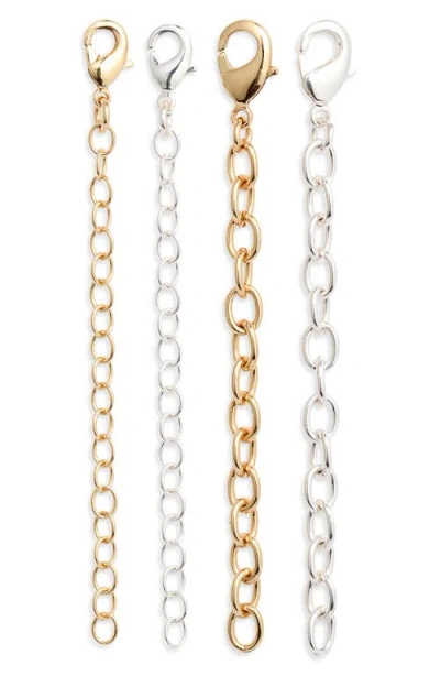 Nordstrom 4-pack Necklace Extenders In Silver- Gold