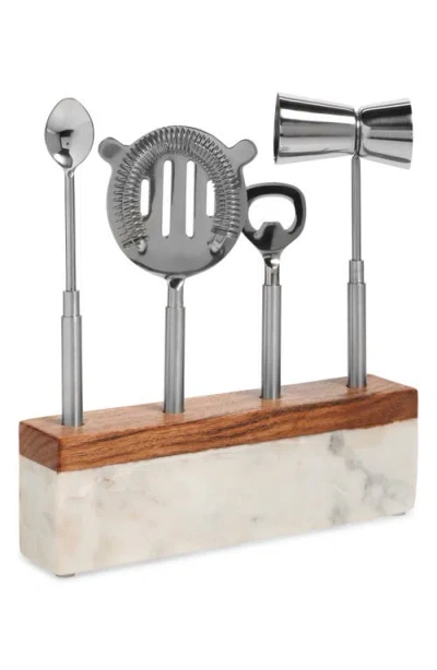 Nordstrom 5-piece Bar Tool Set In White Cloud Marble