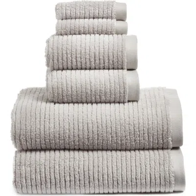 Nordstrom 6-piece Hydro Organic Cotton Blend Bath Towel, Hand Towel & Washcloth Set In Grey Vapor