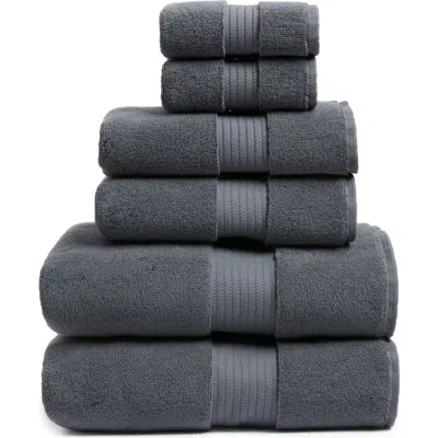 Nordstrom 6-piece Luxury Bath Towel, Hand Towel & Washcloth Set $166 Value In Grey Onyx
