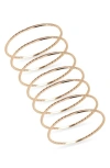 Nordstrom 7-back Faceted Skinny Ring Stack In Gold