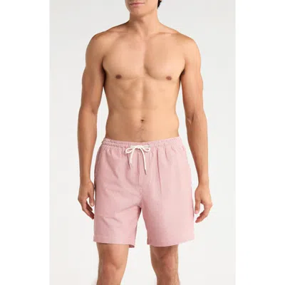 Nordstrom 7-inch Seersucker Swim Trunks In Pink