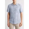 Nordstrom Abstract Print Short Sleeve Linen Button-up Shirt