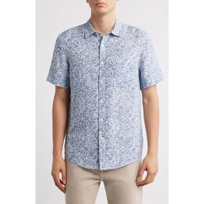 Nordstrom Abstract Print Short Sleeve Linen Button-up Shirt
