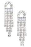 Nordstrom Ached Baguette Crystal Drop Earrings In Clear- Rhodium
