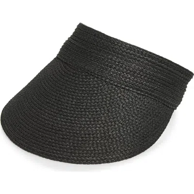 Nordstrom Adjustable Woven Straw Visor In Burgundy