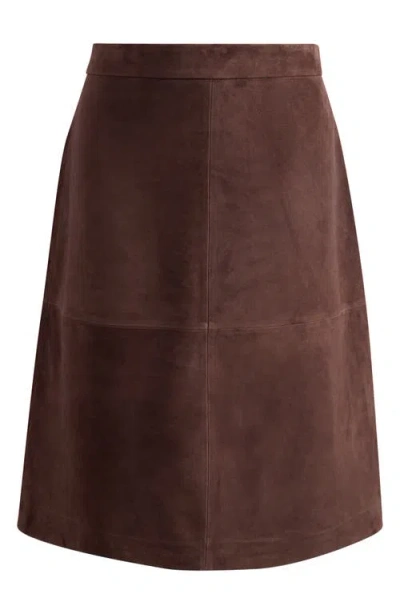 Nordstrom A-line Suede Midi Skirt In Burgundy