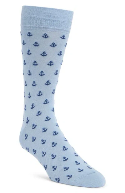 Nordstrom Anchor Cotton Blend Dress Socks In Blue