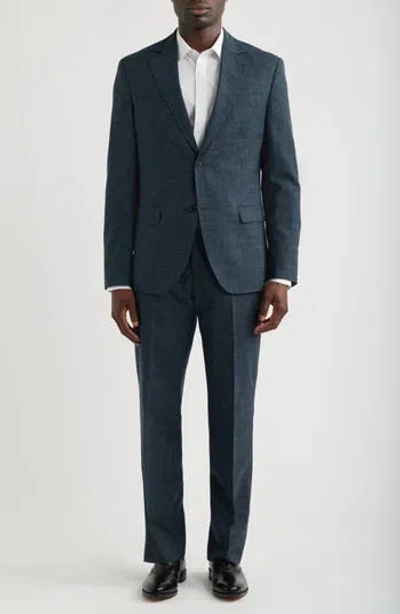Nordstrom Anders Classic Fit Blue Crosshatch Wool & Linen Suit In Multi