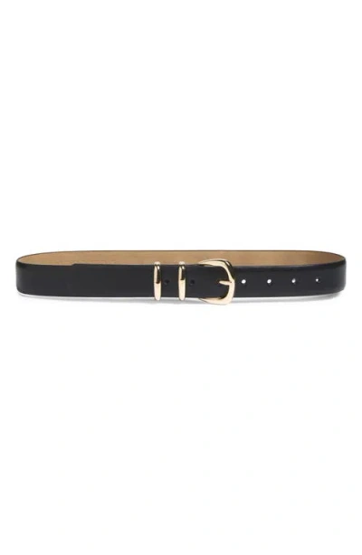 Nordstrom Angelique Leather Belt In Black- Gold