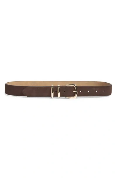 Nordstrom Angelique Suede Belt In Brown- Gold