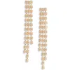 Nordstrom Angled Cubic Zirconia Fringe Drop Earrings In Clear- Gold