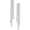Nordstrom Angled Cubic Zirconia Fringe Drop Earrings In Clear- Silver