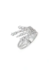 Nordstrom Angled Mixed Stone Ring In Clear- Silver