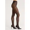 Nordstrom Animal Print Tights In Black