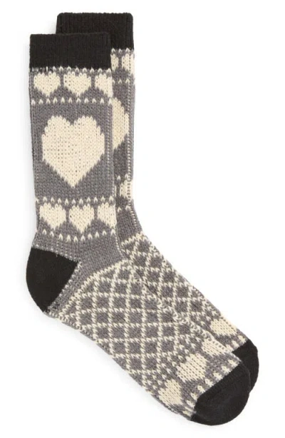 Nordstrom Apres Skis Crew Socks In Black Hearts
