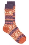 Nordstrom Apres Skis Crew Socks In Purple Fairisle