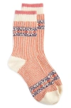 Nordstrom Apres Skis Crew Socks In Red Stripes