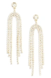 Nordstrom Arched Crystal Fringe Drop Earrings In Clear- Gold