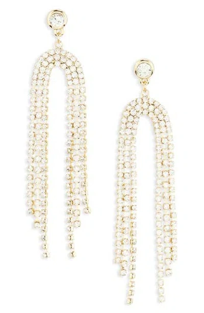 Nordstrom Arched Crystal Fringe Drop Earrings In Gold