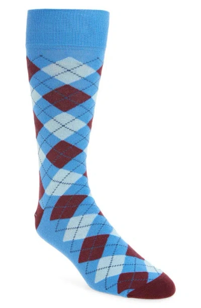 Nordstrom Argyle Combed Cotton Blend Dress Socks In Blue