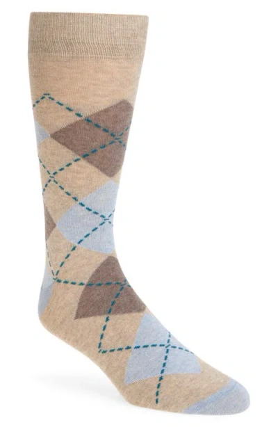 Nordstrom Argyle Combed Cotton Blend Dress Socks In Taupe