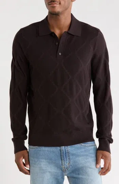 Nordstrom Argyle Merino Wool Polo In Animal Print