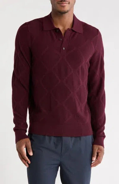 Nordstrom Argyle Merino Wool Polo In Animal Print
