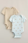 Nordstrom Assorted 2-pack Cotton Blend Rib Bodysuits In Multi