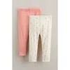 Nordstrom Babies'  Assorted 2-pack Cotton Leggings In Pink