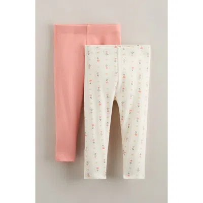 Nordstrom Babies'  Assorted 2-pack Cotton Leggings In Pink
