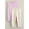 Nordstrom Babies'  Assorted 2-pack Cotton Leggings In Neutral