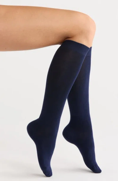 Nordstrom Assorted 2-pack Everyday Flat Knit Knee High Socks In Navy Multi Pk