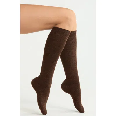 Nordstrom Assorted 2-pack Merino Wool Blend Knee High Socks In Brown
