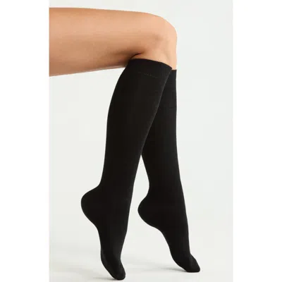 Nordstrom Assorted 2-pack Merino Wool Blend Knee High Socks In Black
