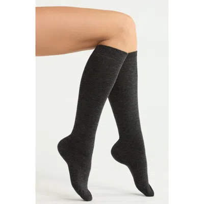 Nordstrom Assorted 2-pack Merino Wool Blend Knee High Socks In Black