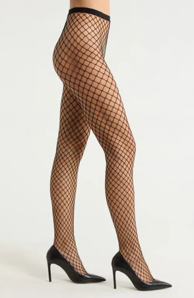 Nordstrom Assorted 2-pack Whalenet & Opaque Tights In Black