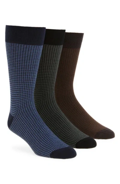 Nordstrom Assorted 3-pack Combed Cotton Blend Dress Socks In Multi