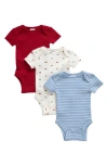 Nordstrom Kids'  Assorted 3-pack Cotton Bodysuits In Cute Cars Pack