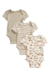 Nordstrom Kids'  Assorted 3-pack Cotton Bodysuits In Multi