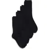 Nordstrom Assorted 4-pack Everyday Rib Crew Socks In Black