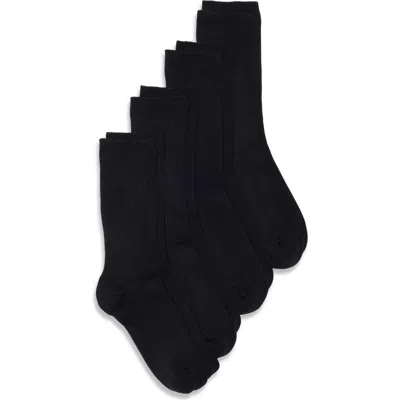 Nordstrom Assorted 4-pack Everyday Rib Crew Socks In Black