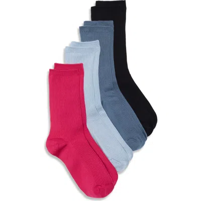 Nordstrom Assorted 4-pack Everyday Rib Crew Socks In Multi
