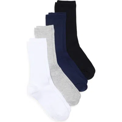 Nordstrom Assorted 4-pack Everyday Rib Crew Socks In Multi