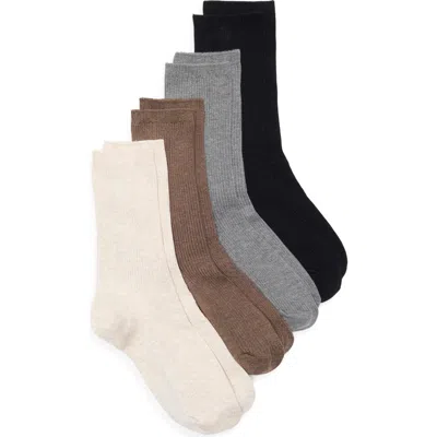 Nordstrom Assorted 4-pack Everyday Rib Crew Socks In Multi